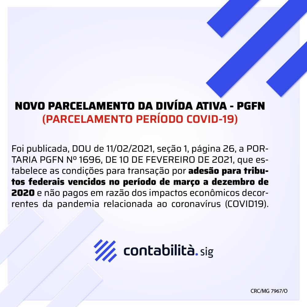 Novo Parcelamento Da DivÍda Ativa Pgfn - contabilità.sig | Soluções Inteligentes em Gestão